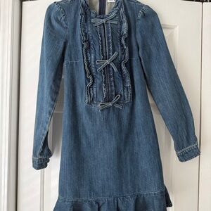 Self-Portrait Denim Bow Dress